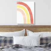 Abstraktes Regenbogen-Mid-Century-Motiv Leinwanddruck (Insitu (Schlafzimmer))