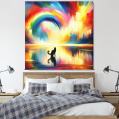 Abstraktes Regenbogen und Katze Reflektieren des O Leinwanddruck (Insitu (Schlafzimmer))