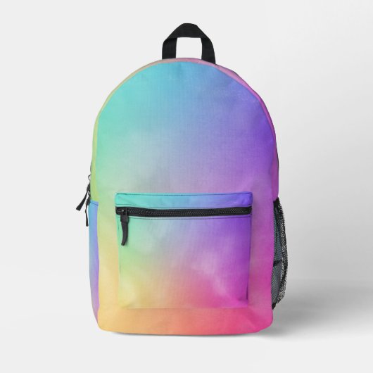 Abstraktes Regenbogendesign Bedruckter Rucksack (Vorderseite)