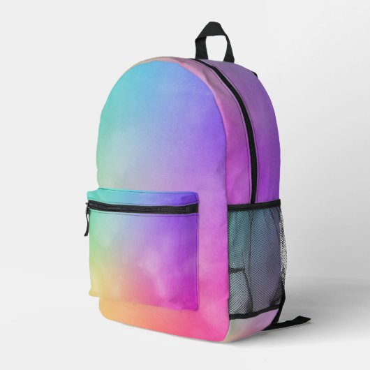 Abstraktes Regenbogendesign Bedruckter Rucksack (Rückseitige Ecke Rechts)