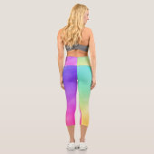 Abstraktes Regenbogendesign Capri Leggings (Rückseite)