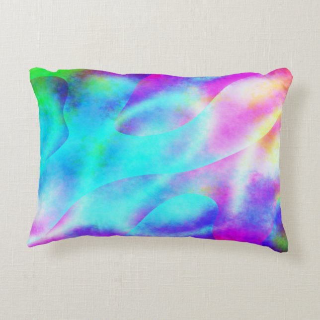 Abstraktes Regenbogendesign Dekokissen (Rückseite)