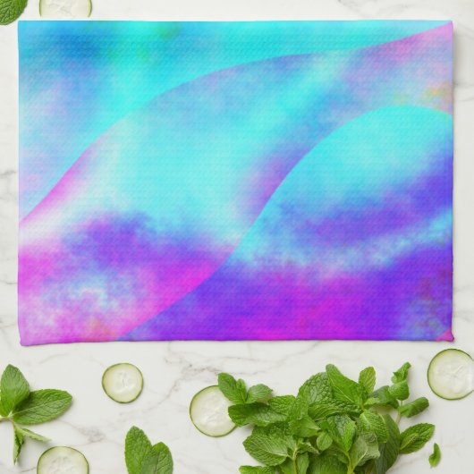Abstraktes Regenbogendesign Geschirrtuch (Gefaltet)