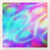 Abstraktes Regenbogendesign Glasuntersetzer (Vorderseite)