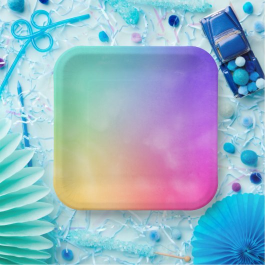 Abstraktes Regenbogendesign Pappteller (Party)