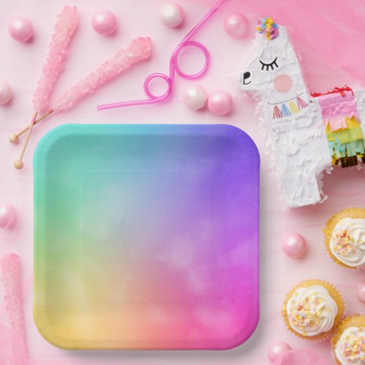 Abstraktes Regenbogendesign Pappteller (Party)