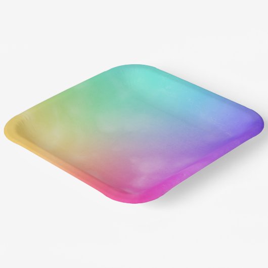 Abstraktes Regenbogendesign Pappteller (Gewinkelt)