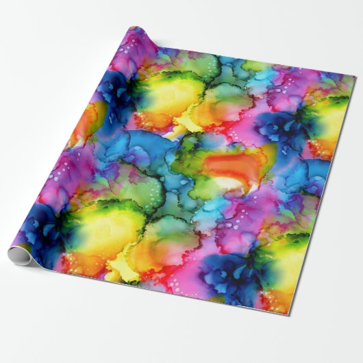 Abstraktes Regenbogenfarben Geschenkpapier (Ungerollt)