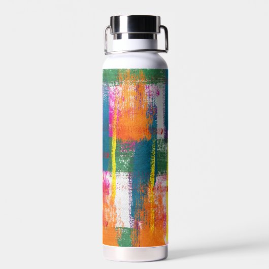 Abstraktes Regenbogenfarbmuster Trinkflasche (Rückseite)