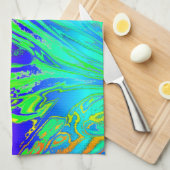 Abstraktes Regenbogenflüssig Geschirrtuch (Viertel Falte)