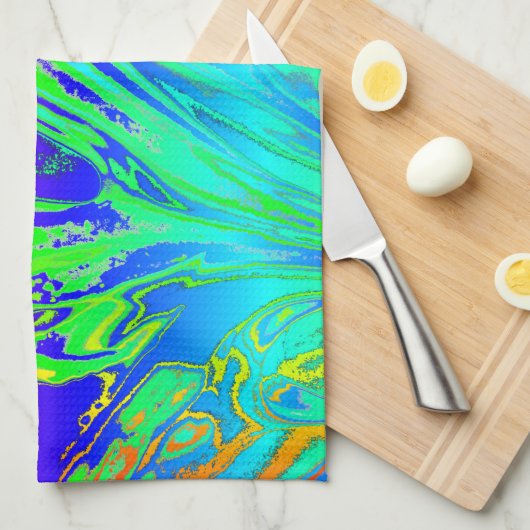 Abstraktes Regenbogenflüssig Geschirrtuch (Viertel Falte)