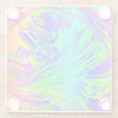 Abstraktes Regenbogenflüssig Glasuntersetzer (Rückseite)