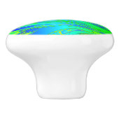 Abstraktes Regenbogenflüssig Keramikknauf (Seitenansicht)