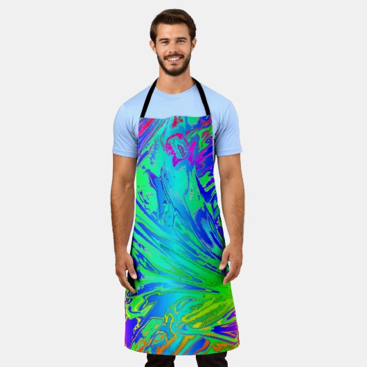 Abstraktes Regenbogenflüssig Schürze (Getragen)