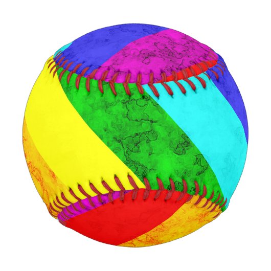 Abstraktes Regenbogenmuster Baseball (Rückseite)