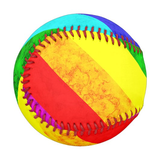 Abstraktes Regenbogenmuster Baseball (Vorderseite Links)