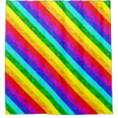 Abstraktes Regenbogenmuster Duschvorhang (Vorderseite)