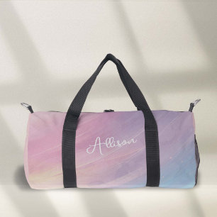 Abstraktes Regenbogenmuster in farbenfrohen Pastel Duffle Bag