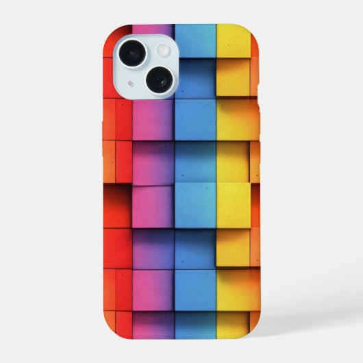 Abstraktes Regenbogenmuster iPhone 15 Hülle (Rückseite)