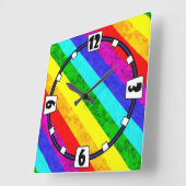 Abstraktes Regenbogenmuster Quadratische Wanduhr (Winkel)