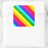 Abstraktes Regenbogenmuster Quadratischer Aufkleber (Tasche)