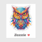 Abstraktes Regenbogenowl Farbenfrohe Wasserfarbens Aufkleber (Blatt)