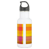 Abstraktes Regenbogenraster-Design Trinkflasche (Rückseite)