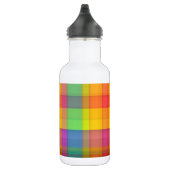 Abstraktes Regenbogenraster-Design Trinkflasche (Rechts)
