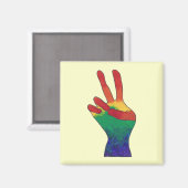 Abstraktes Regenbogenschützenhandzeichen Magnet (Vorderseite/Rückseite)