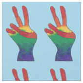 Abstraktes Regenbogenschutzhandzeichen Stoff (Nahaufnahme)
