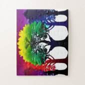 Abstraktes Regenbogenspektrum der Fall Trees Colla Puzzle (Vertikal)