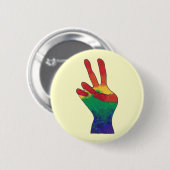 Abstraktes Regenbogenzeichen-Handzeichen Button (Vorne & Hinten)
