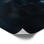 Abstraktes Regenplakat - Silberblauer Mauer Kunst Poster (Ecke)