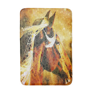 Abstraktes Reitpferd Western Badematte