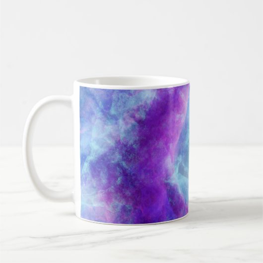Abstraktes Rendering durch den kosmischen Weltraum Kaffeetasse (Links)