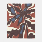 Abstraktes Retro-Blattmotiv Fleecedecke (Vorderseite)