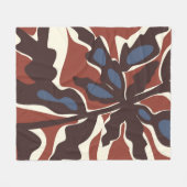 Abstraktes Retro-Blattmotiv Fleecedecke (Vorderseite (Horizontal))
