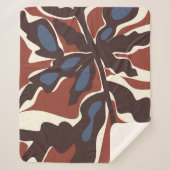 Abstraktes Retro-Blattmuster Sherpadecke (Vorderseite)