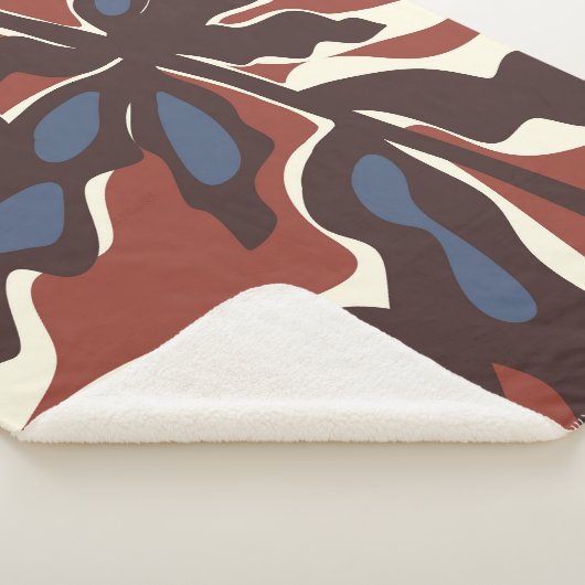 Abstraktes Retro-Blattmuster Sherpadecke (3/4)