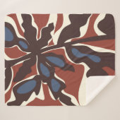 Abstraktes Retro-Blattmuster Sherpadecke (Vorderseite (Horizontal))