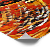 Abstraktes Retro Circle Wheel Red Black Poster (Ecke)