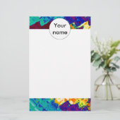 Abstraktes Retro-Design Briefpapier (Stehend Vorderseite)