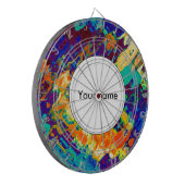 Abstraktes Retro-Design Dartscheibe (Vorderseite Links)