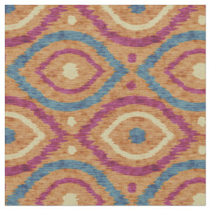 Abstraktes Retro-Design im blauen Ikat navajo-Stil Stoff