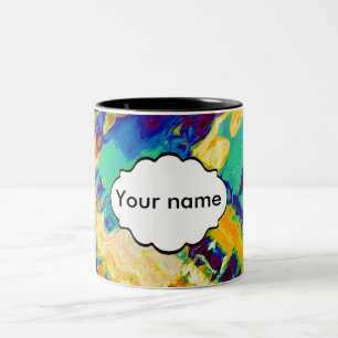 Abstraktes Retro-Design Zweifarbige Tasse