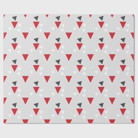 Abstraktes Retro-Dreieck in Rot und Weiß Geschenkpapier (Flach)