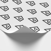 Abstraktes Retro-Dreieck in Schwarz und Weiß Geschenkpapier (Ecke)