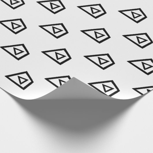 Abstraktes Retro-Dreieck in Schwarz und Weiß Geschenkpapier (Ecke)