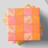Abstraktes Retro Groovy Muster Gelb Orange Pink Fliese