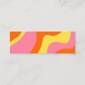 Abstraktes Retro Groovy Orange Yellow Pink Mini Visitenkarte (Rückseite)